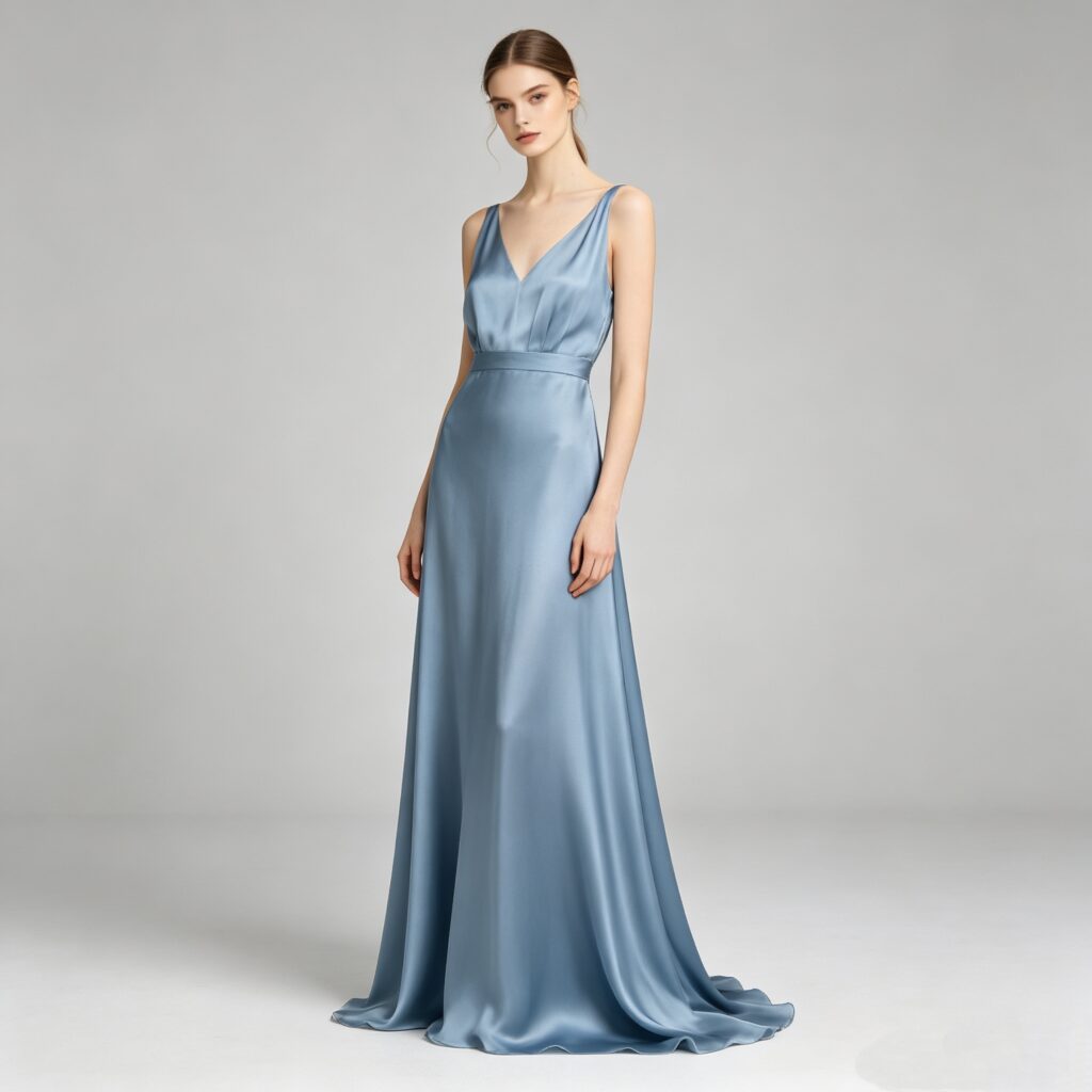 Sky Satin Gown